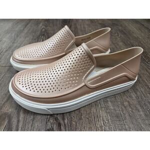 Crocs Size 8 CitiLane Roka Pearl Pink Metallic Iconic Comfort Slip On Shoes